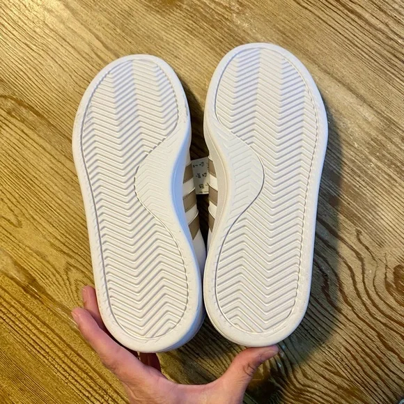 Adidas Court Shoes 2.0 Cloud Foam White Leather Platinum Stripe Comfort Sneakers - Picture 12 of 16